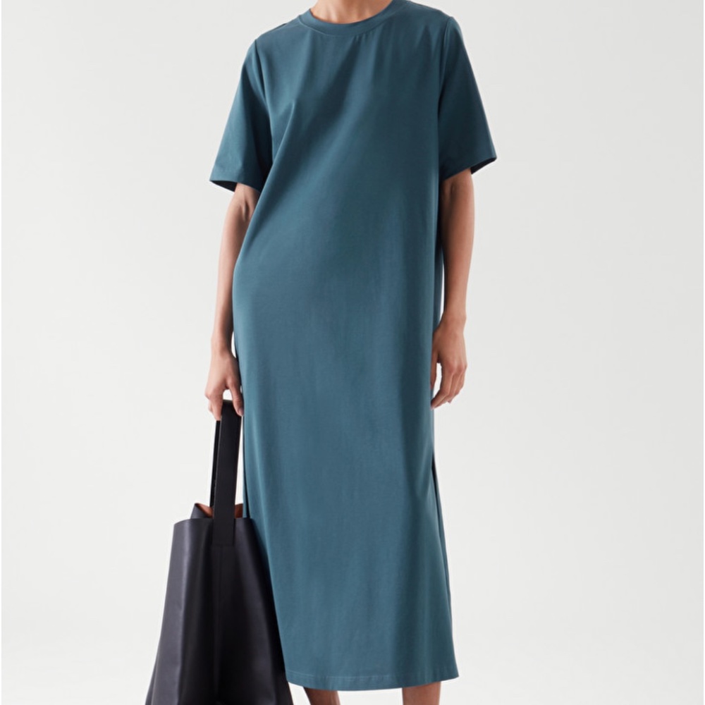 COS OVERSIZED T-SHIRT DRESS - Teal